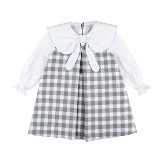 Touille Girl Grey Checkered Dress
