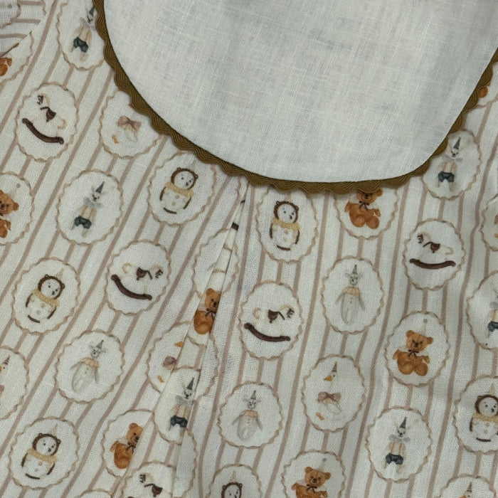 Toyland Taupe/Beige Embroidered/Monogram Bubble