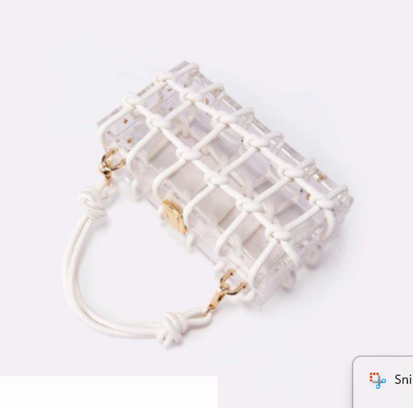 transparent box handbag with knotted rope details – LUCENT