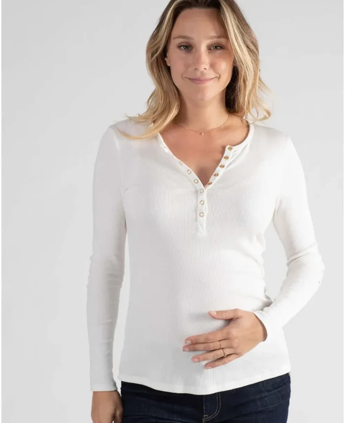 Tunisian long sleeve pregnancy and nursing top - T-shirt