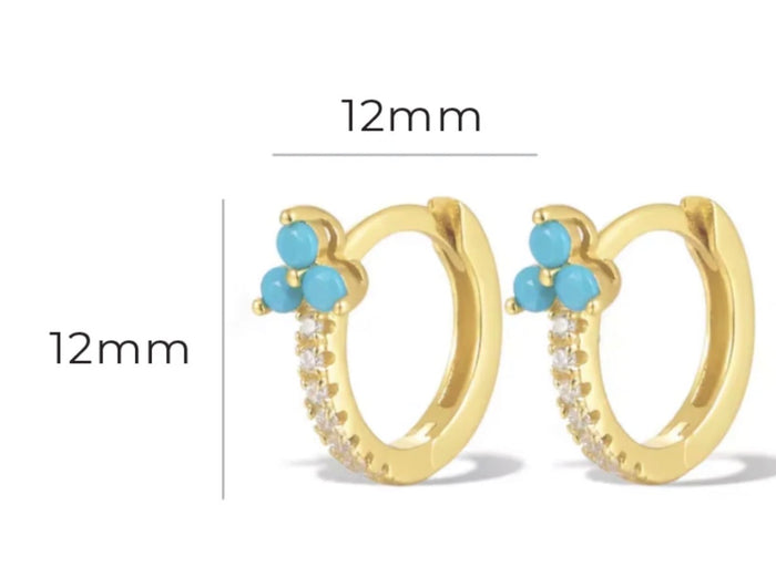 Turquoise Stud Huggie