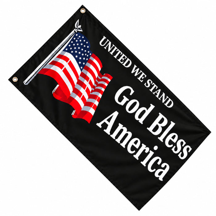 united we stand god bless america flag