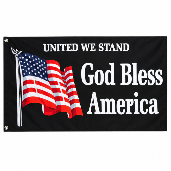 united we stand god bless america flag