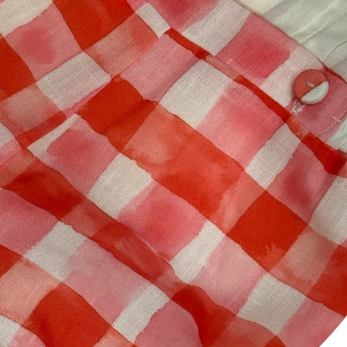 Valentines Red Gingham Embroidered Boy 2-PC set