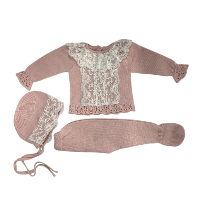 Valeria Dusty Pink 3-Piece Knitted Set
