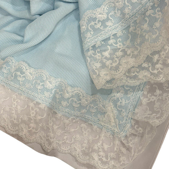 Valeria Light Blue Knitted Blanket