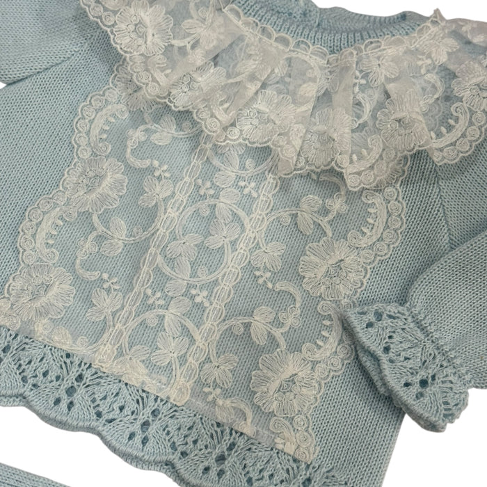 Valeria Light Blue/White 3-Piece Knitted Set