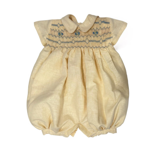 Veronica Yellow Handsmocked Boy Romper
