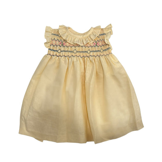 Veronica Yellow Handsmocked Girl Dress