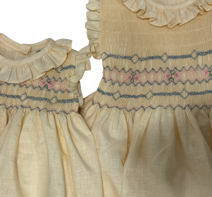 Veronica Yellow Handsmocked Girl Dress