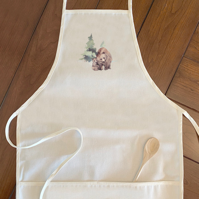 Watercolor Bear Scene - Women's Apron