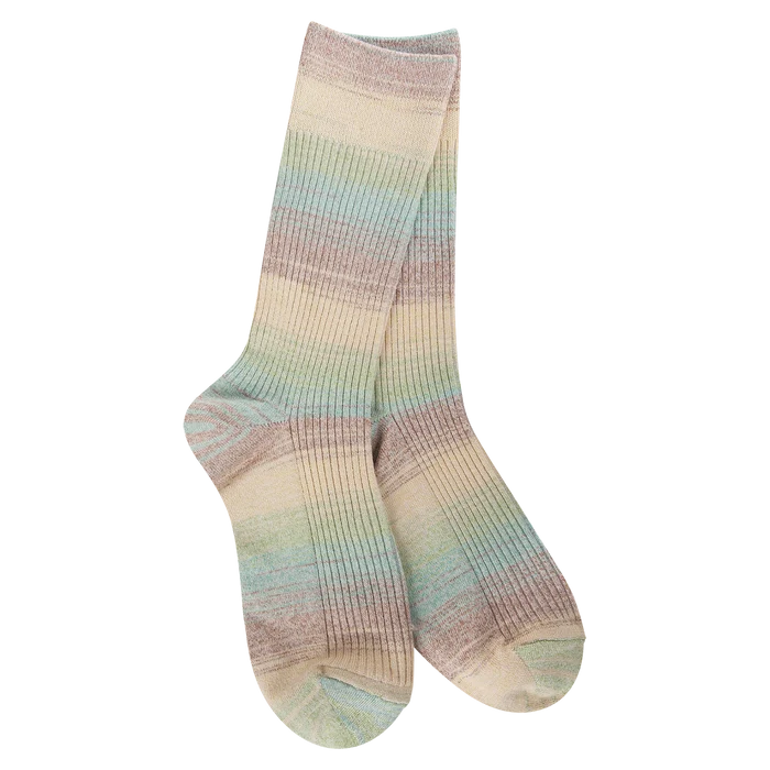Weekend Rib Light Crew Socks- Blue Raspberry