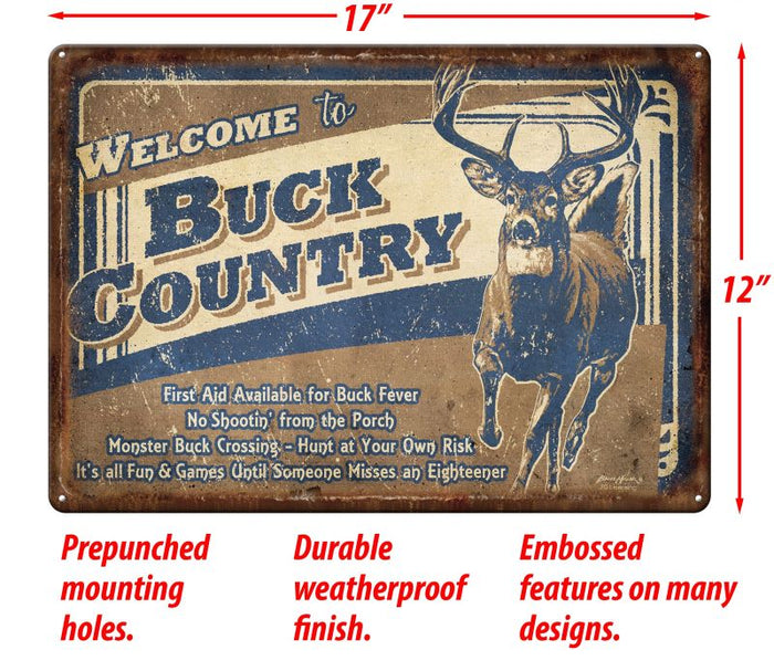 welcome to buck country sign
