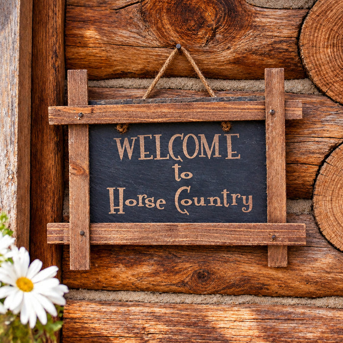 welcome to horse country slate sign
