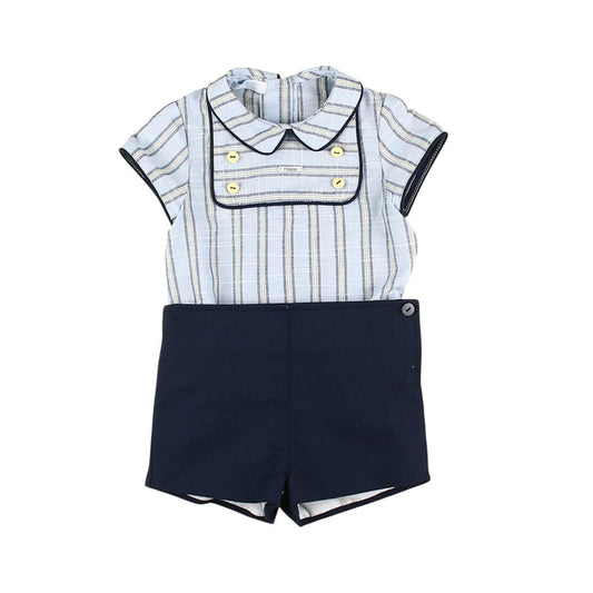 Whale Boy Blue and Yellow 2-Pc Set