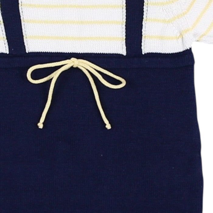 Whale Boy Blue Knitted Romper