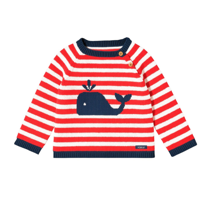 Whale Stripe Knitted Sweater (4 colors)