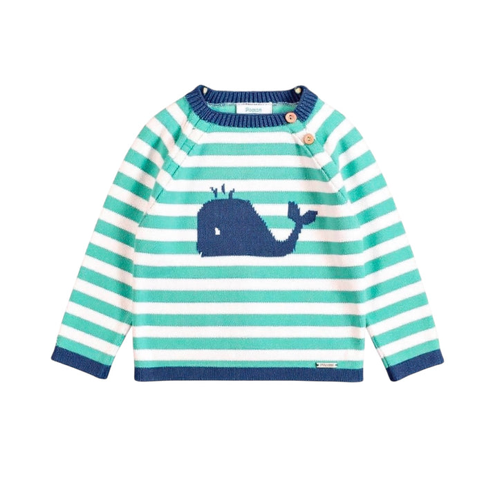 Whale Stripe Knitted Sweater (4 colors)