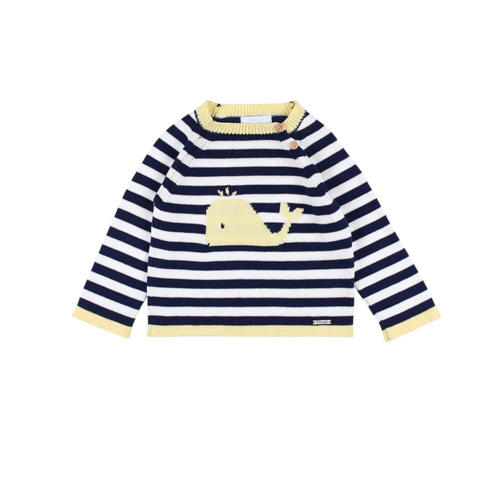 Whale Stripe Knitted Sweater (4 colors)