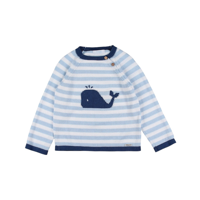 Whale Stripe Knitted Sweater (4 colors)