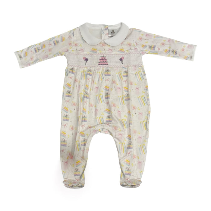 When She Wakes up She’ll be…. Birthday Girl Handsmocked Footie Babygrow