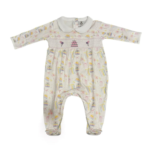 When She Wakes up She’ll be…. Birthday Girl Handsmocked Footie Babygrow