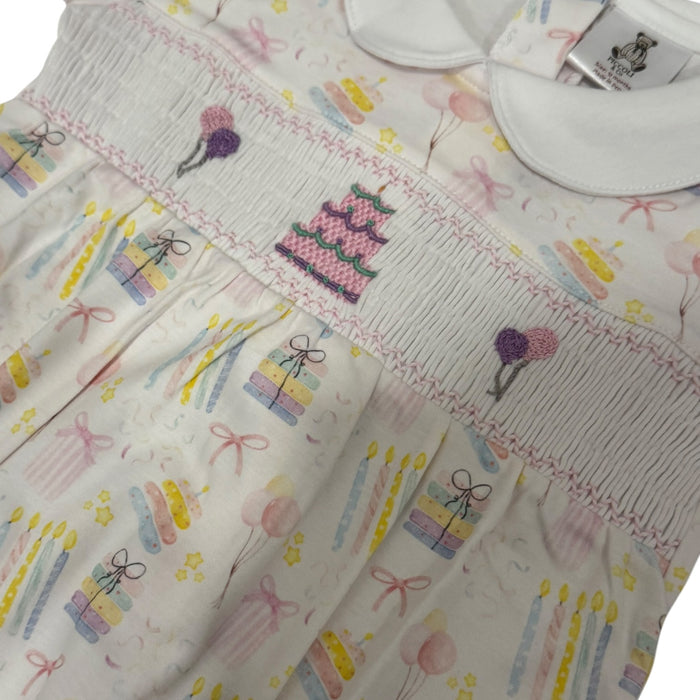 When She Wakes up She’ll be…. Birthday Girl Handsmocked Footie Babygrow