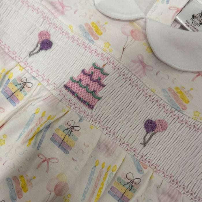 When She Wakes up She’ll be…. Birthday Girl Handsmocked Footie Babygrow