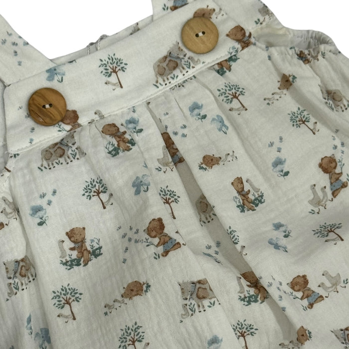 Whimsical Bear Boy Romper/Bubble