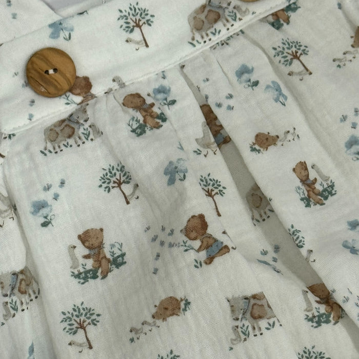 Whimsical Bear Boy Romper/Bubble