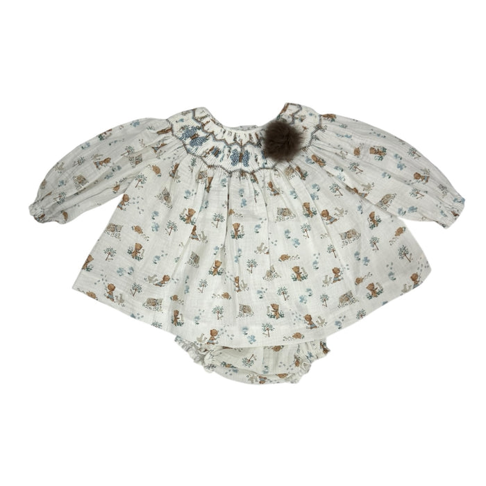 Whimsical Butterfly Long Sleeves Handsmocked 2-piece Set