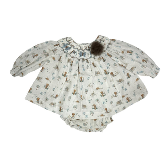 Whimsical Butterfly Long Sleeves Handsmocked 2-piece Set