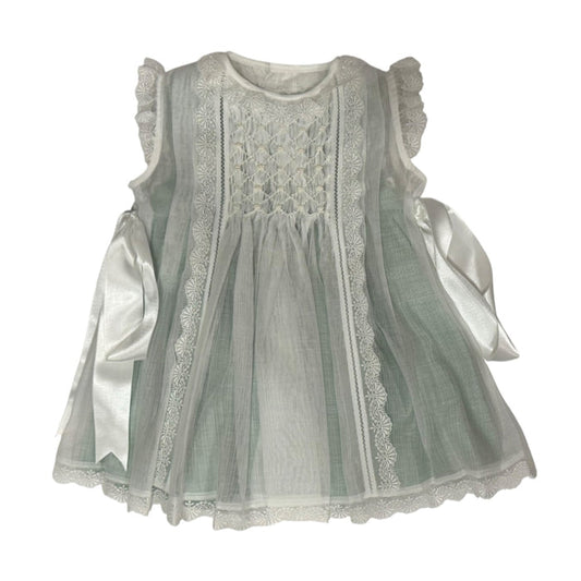 Willow Luxe Green 2-piece Handsmocked Dress