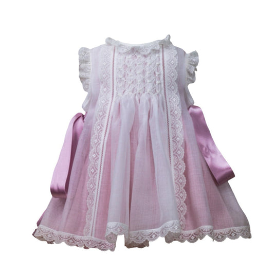 Willow Luxe Pink 2-piece Handsmocked Dress