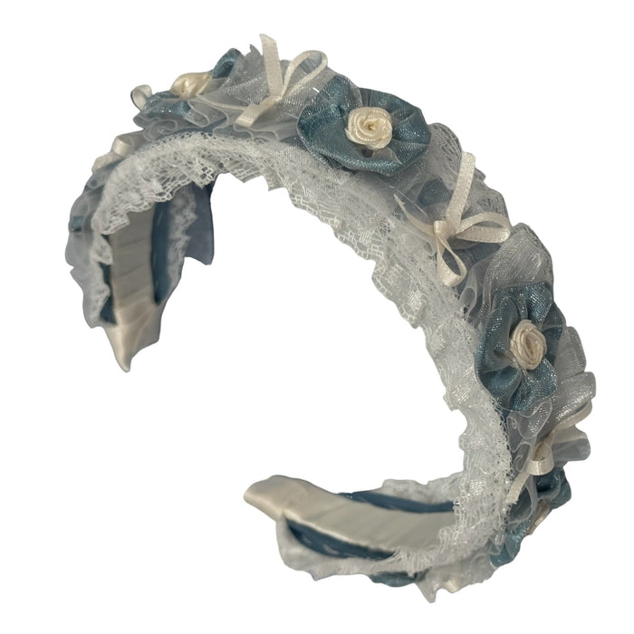 Willow Organza Dusty Blue Handmade Flowers Headband