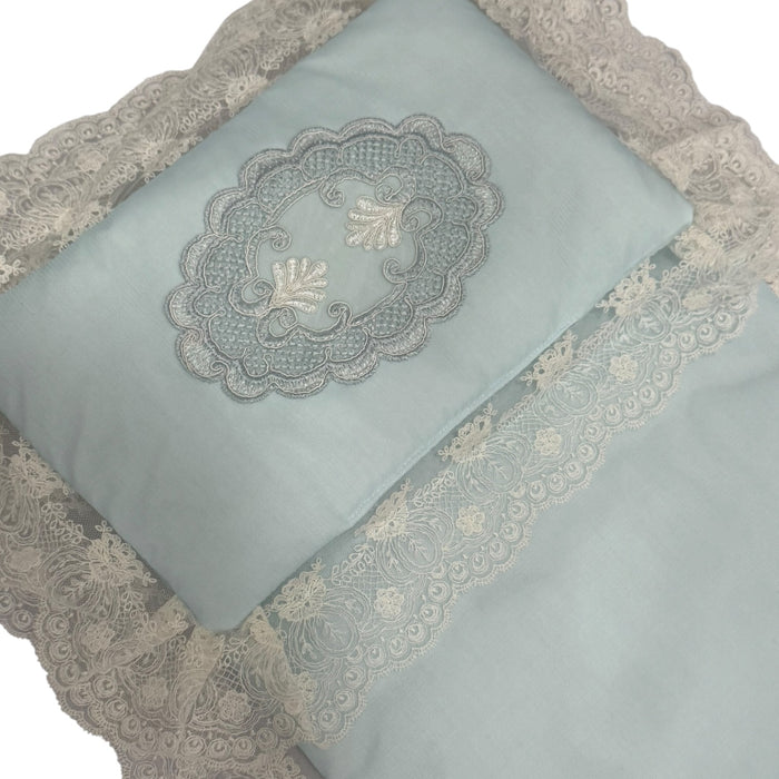 Windsor Blue Bassinet Pad/Liner 2-piece set