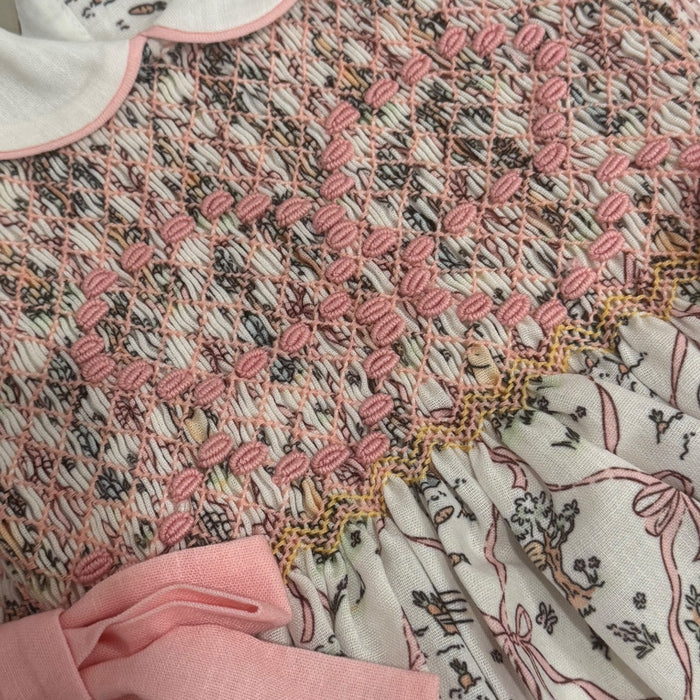 Winnie-The-Pooh Girl Bow Birthday Handsmocked Romper