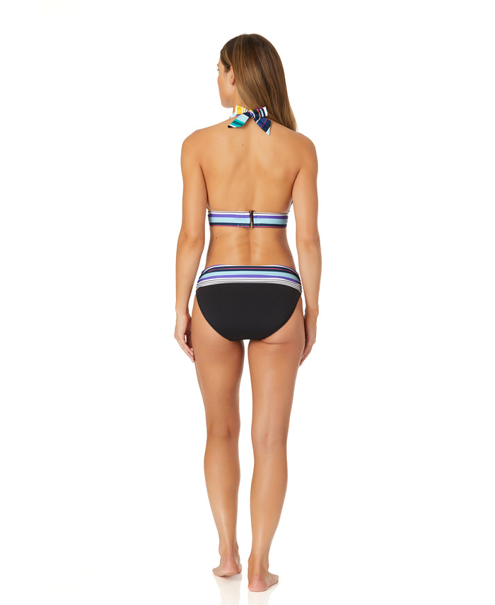 Women's Barcode Stripe Halter Bikini Top