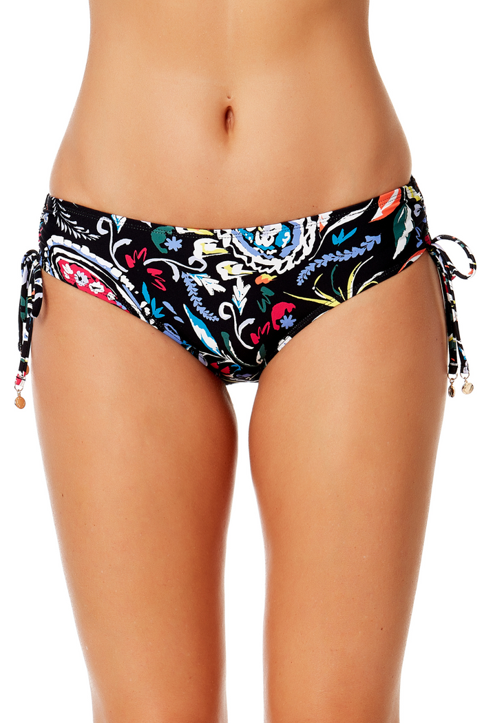 Women's Dance Floor Paisley Side Tie Bikini Swim Bottom