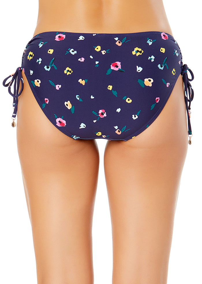 Women's Gradient Floral Side Tie Bikini Swim Bottom