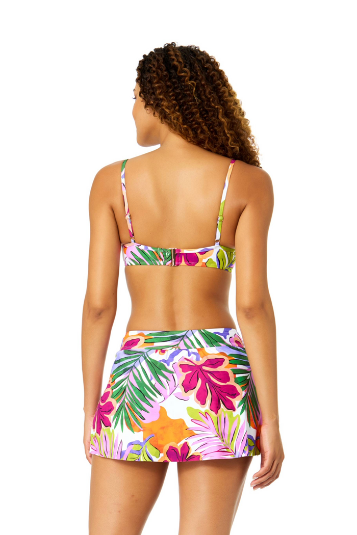 Women's Mod Tropical Shirred Underwire Bikini Swim Top