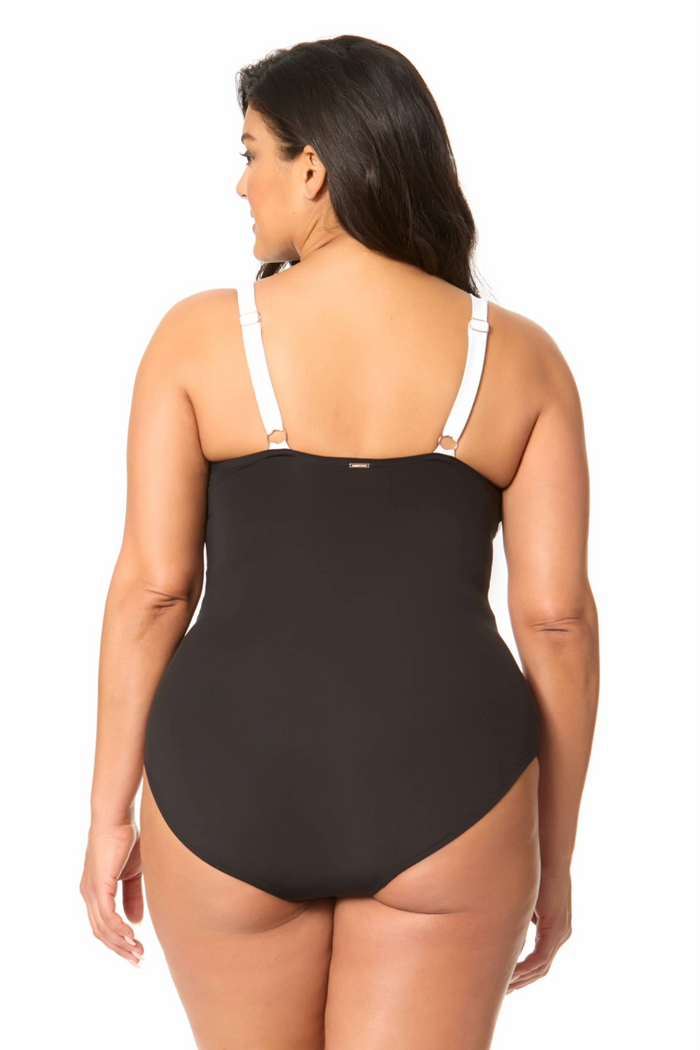 Women's Plus Gabor Mesh Mesh Insert One Piece Swimsuit