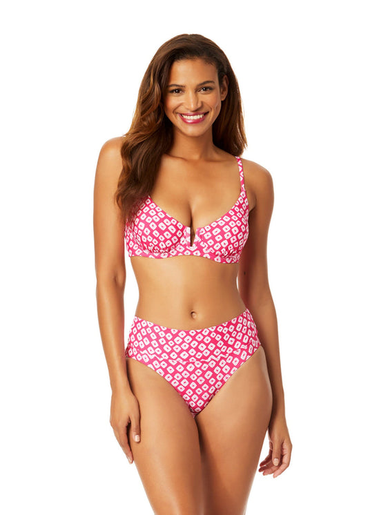 Women's Shibori Geo V Wire Underwire Bikini Swim Top - FINAL SALE