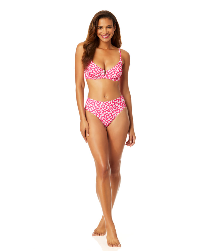 Women's Shibori Geo V Wire Underwire Bikini Swim Top - FINAL SALE