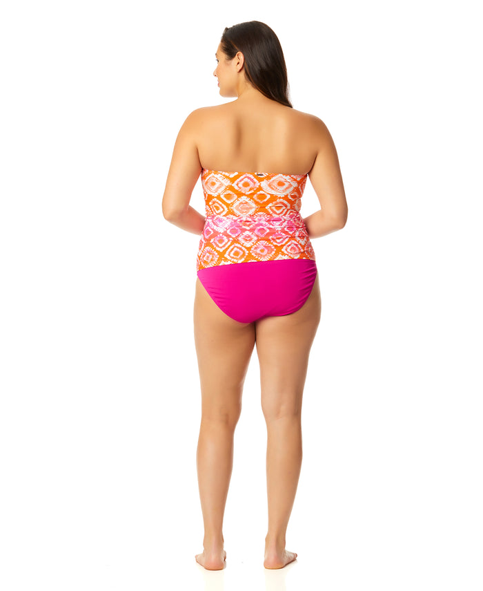 Women's Tie Dye Foulard Twist Front Bandeaukini Swim Top