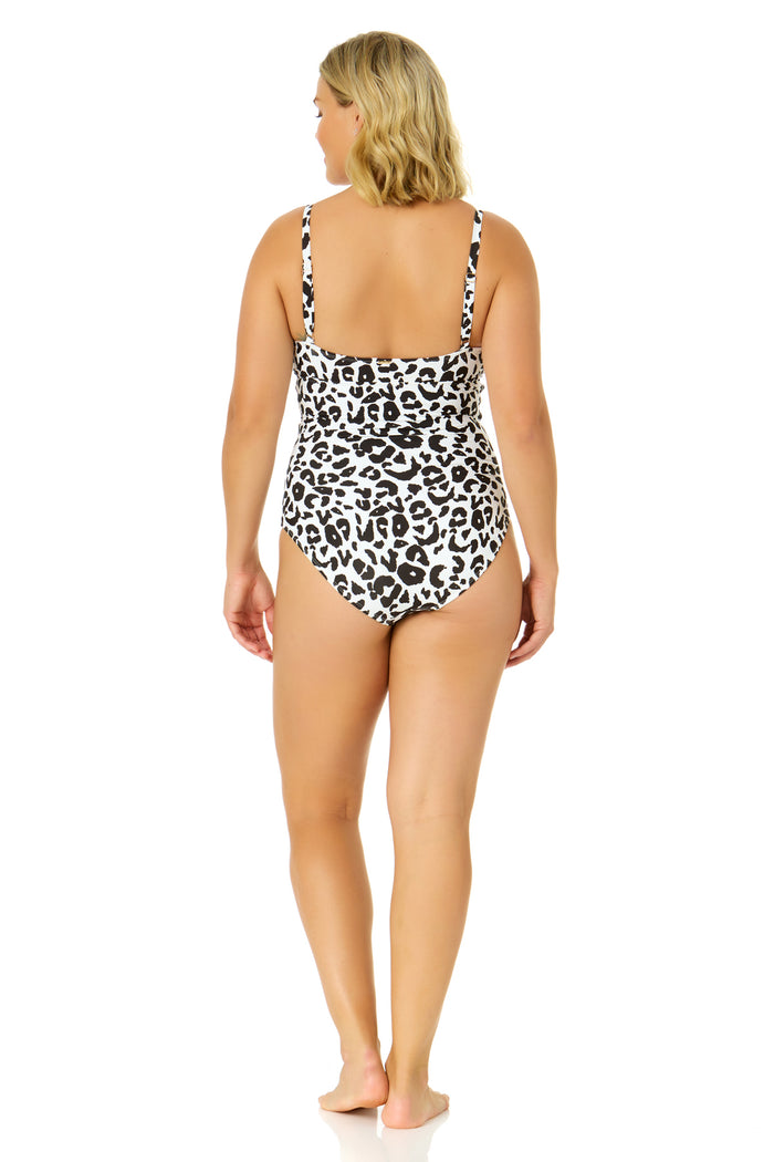 Women's Wild Cat Underwire Surplice One Piece Swimsuit