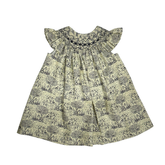 Woodland Toile Handsmocked Dress