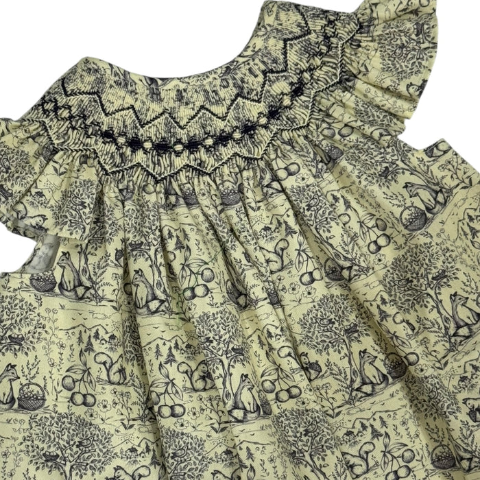 Woodland Toile Handsmocked Dress
