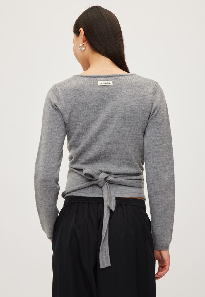 Rethinkit Wool Wrap Cardigan Keep Me Cardigan 0220 light melange grey