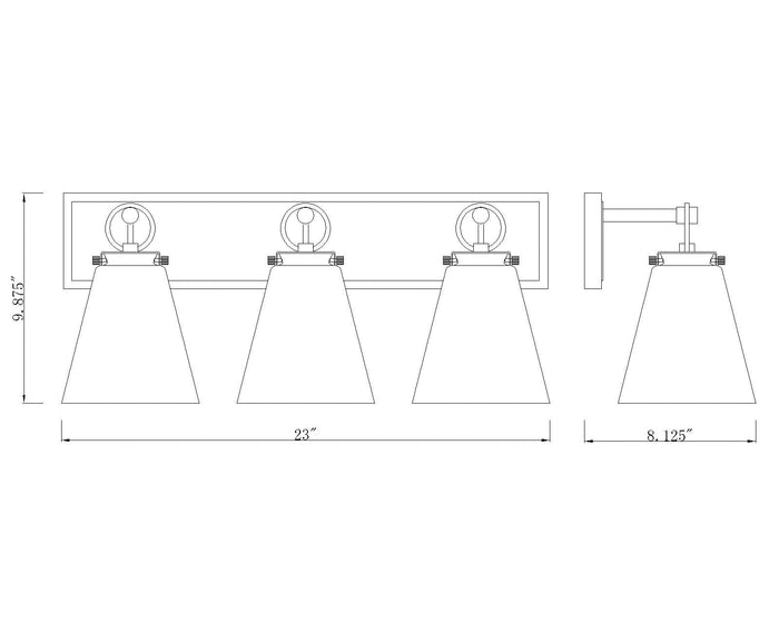 Vanity Z-Lite 483-3V-CH Chrome Harper 3 Light Vanity Z-Lite